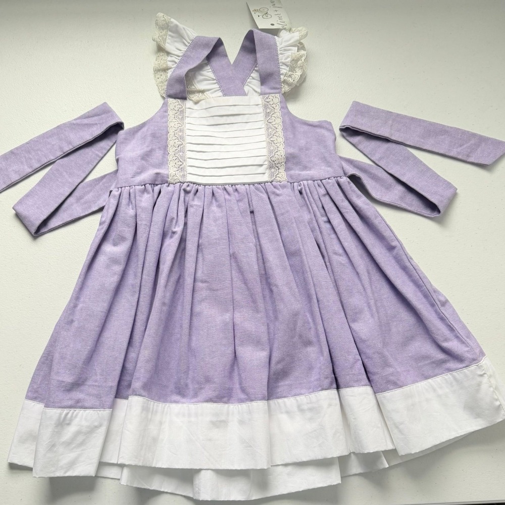 Oliver + June Light Purple Boutique Dress Prairie Pinnie Size 6 NWT